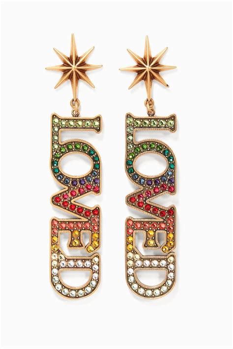 loved earring gucci|Gucci multi stone earrings.